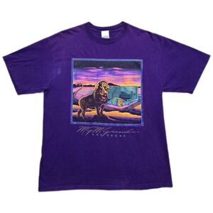 Vintage MGM Grand Las Vegas T Shirt Mens L‎ 90s Lion Casino Gambling 1993 USA